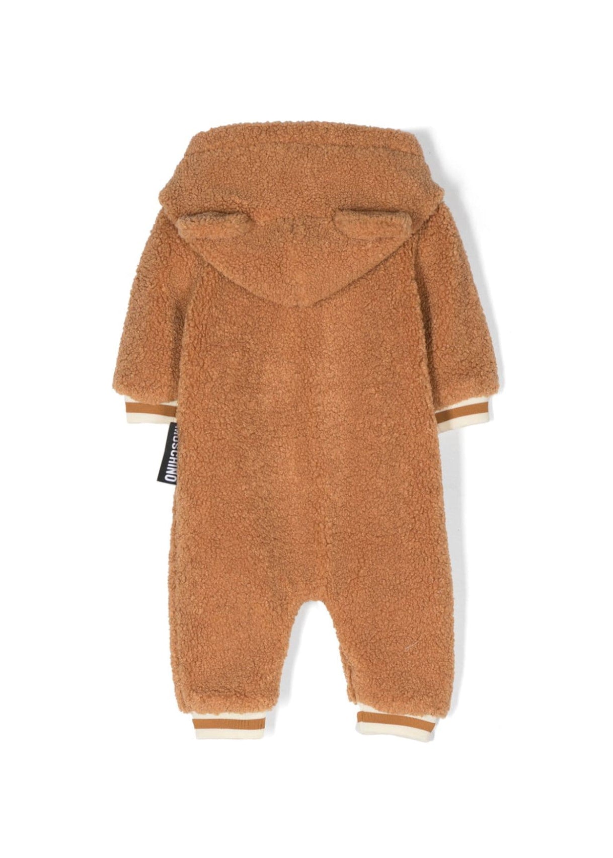 Tutina Moschino Kids Color Caramello con Cappuccio Teddy: Comfort e Stile per il Tuo Bambino