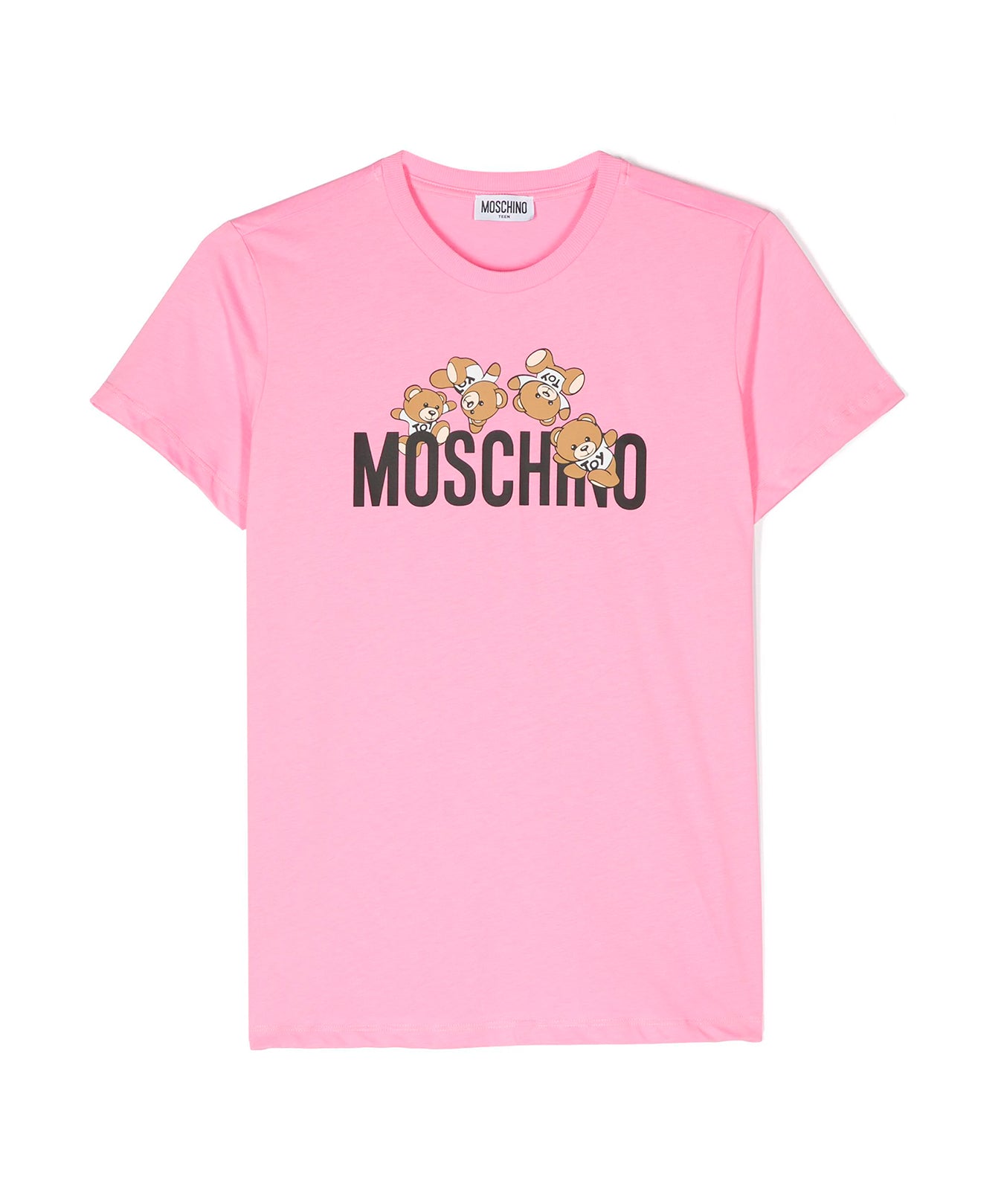 Moschino Kids T-Shirt Rosa con Stampa Teddy Bear