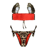 Costume 4giveness Maculato 2 Pezzi con Fascia in Filo e Rouches