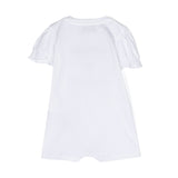 Moschino Kids Pagliaccetto Bianco con Ricamo Logo