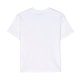 Msgm Kids T-Shirt Bianca con Applicazione per Bambine