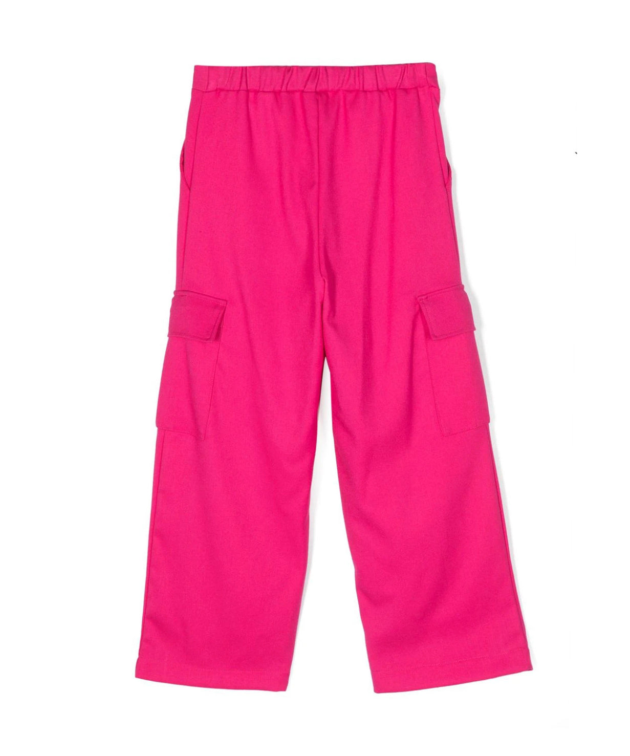 Pantalone Cargo Pinko Kids Rosa Fucsia: Stile Moderno con Bottoni Goffrati e Dettagli Funzionali