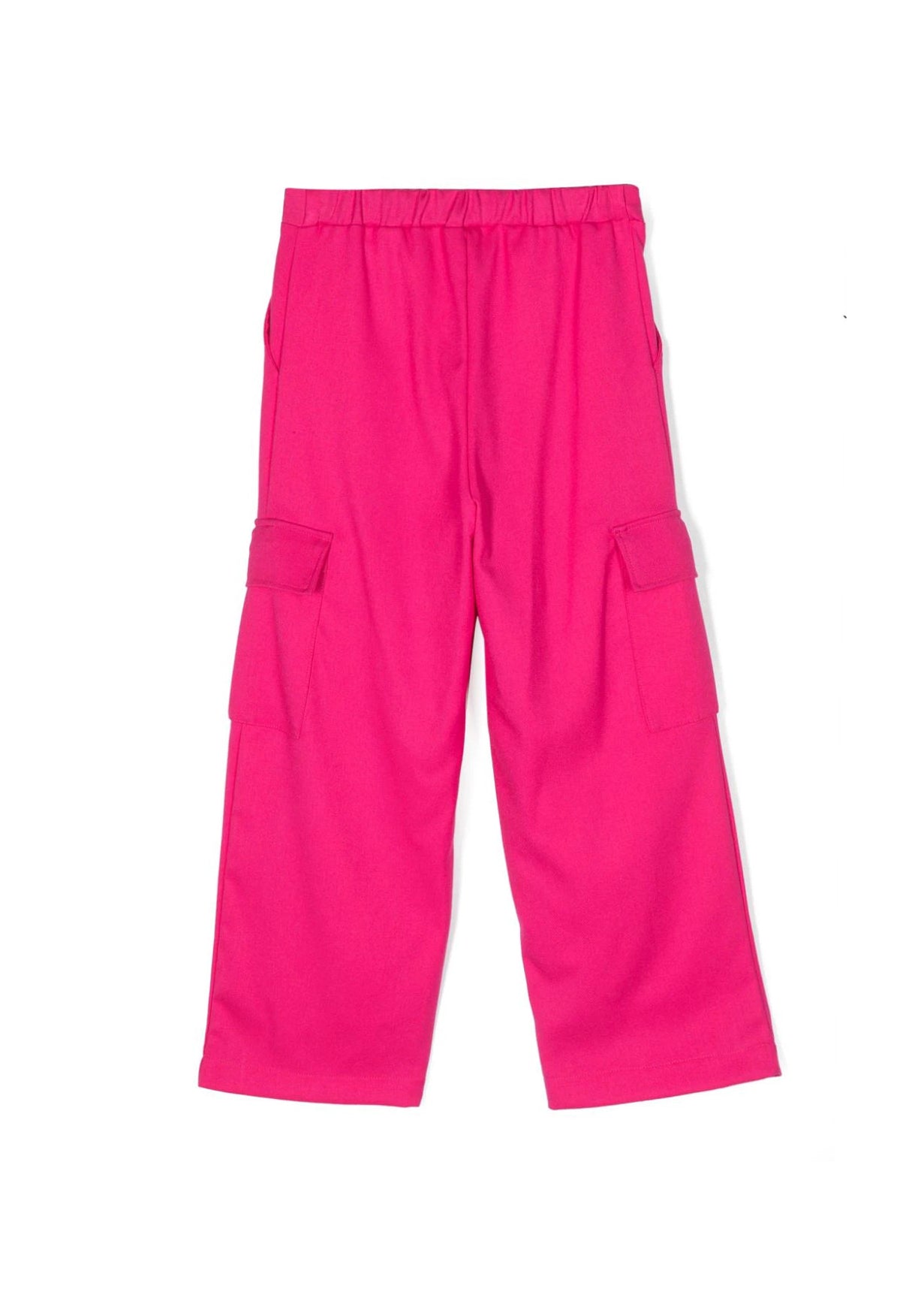 Pantalone Cargo Pinko Kids Rosa Fucsia: Stile Moderno con Bottoni Goffrati e Dettagli Funzionali