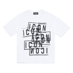 Dsquared2 Kids T-shirt Bianca con Stampa Icon effetto displaced per Bambini