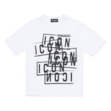 Dsquared2 Kids T-shirt Bianca con Stampa Icon effetto displaced per Bambini