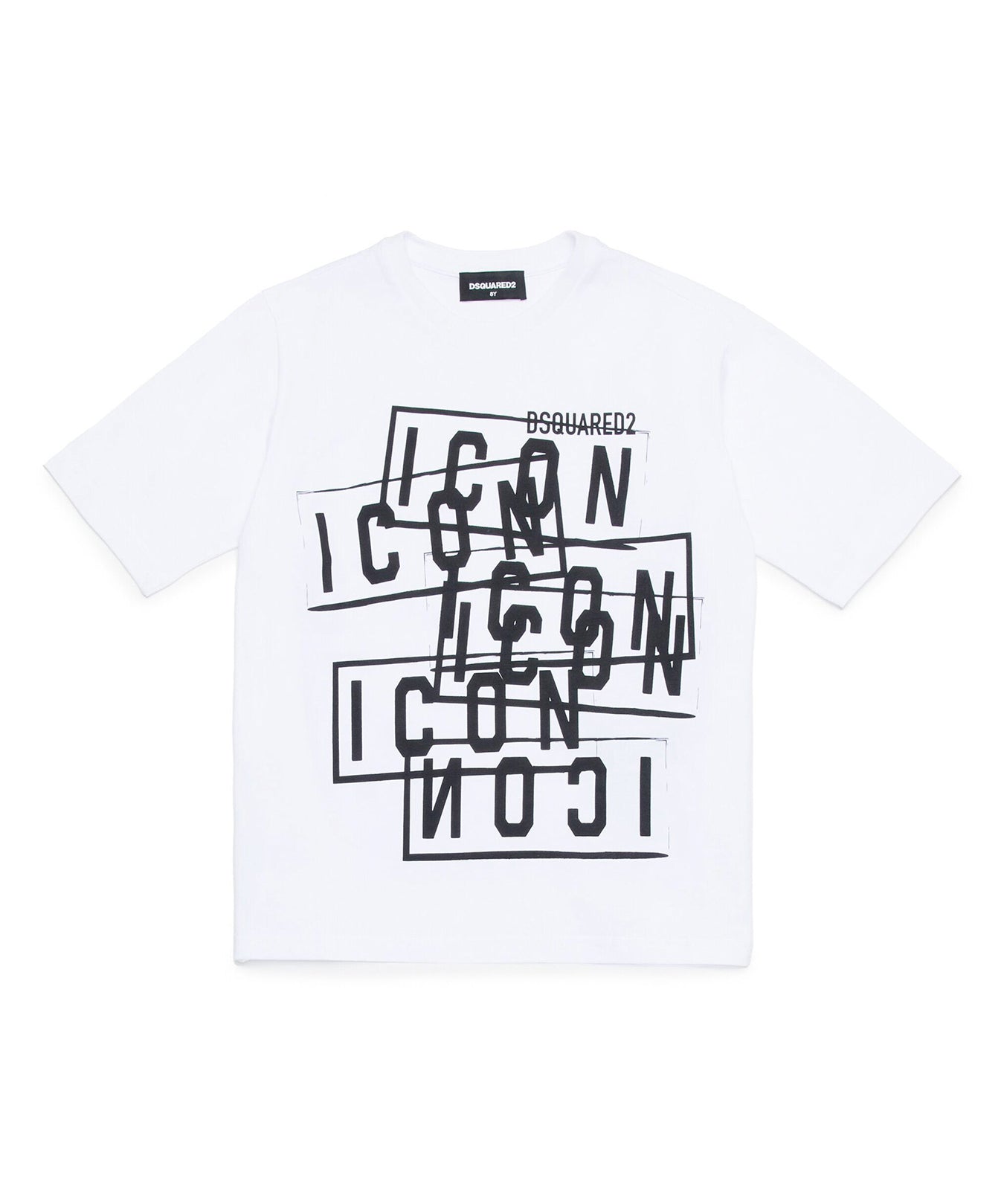 Dsquared2 Kids T-shirt Bianca con Stampa Icon effetto displaced per Bambini