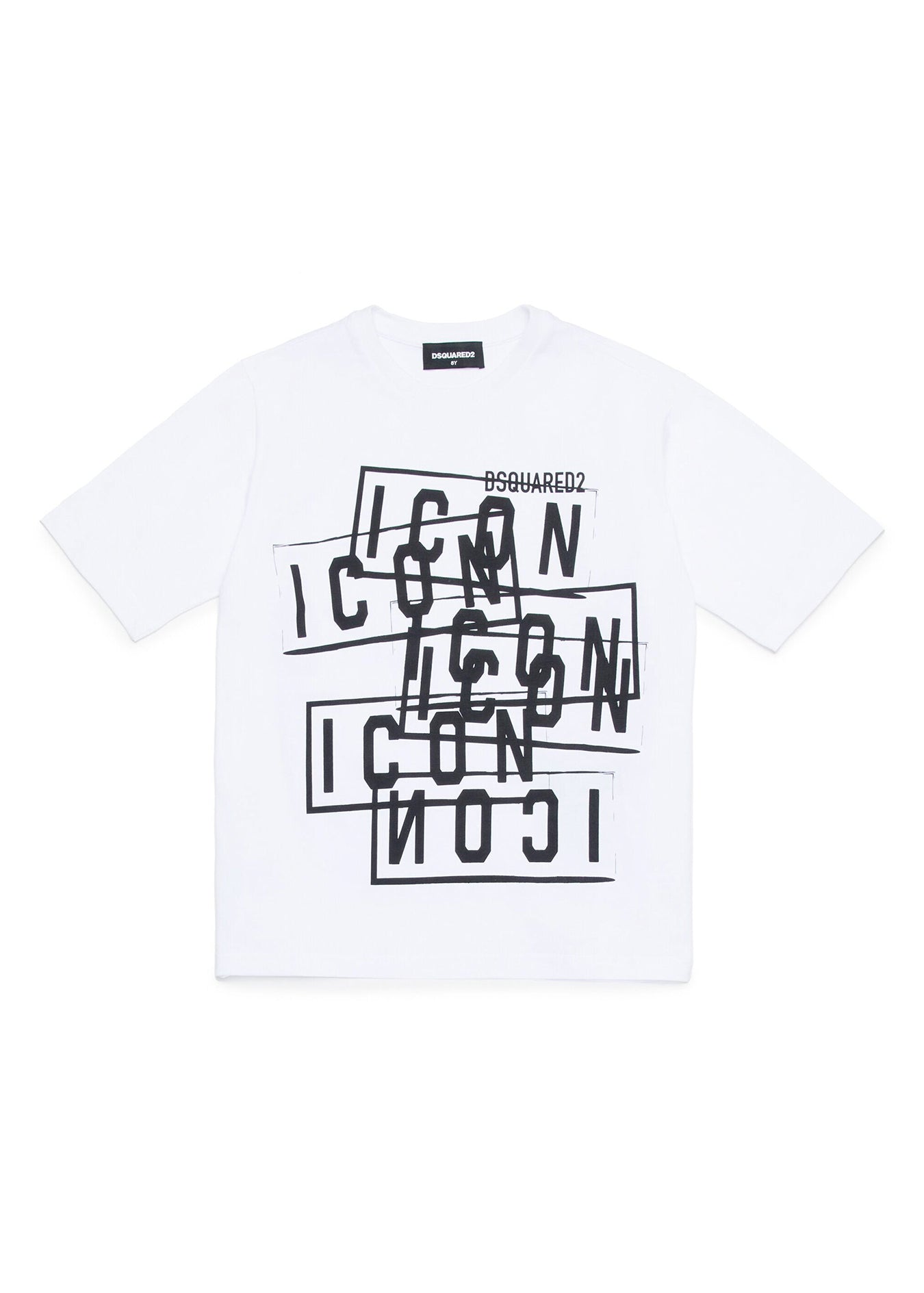 Dsquared2 Kids T-shirt Bianca con Stampa Icon effetto displaced per Bambini