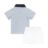 Boss Kids Completo Camicia e Short a Righe per Neonati