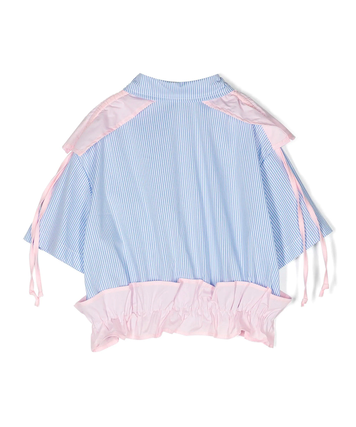 Msgm Kids Camicia Azzurra a Righe per Bambine