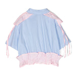 Msgm Kids Camicia Azzurra a Righe per Bambine