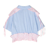 Msgm Kids Camicia Azzurra a Righe per Bambine