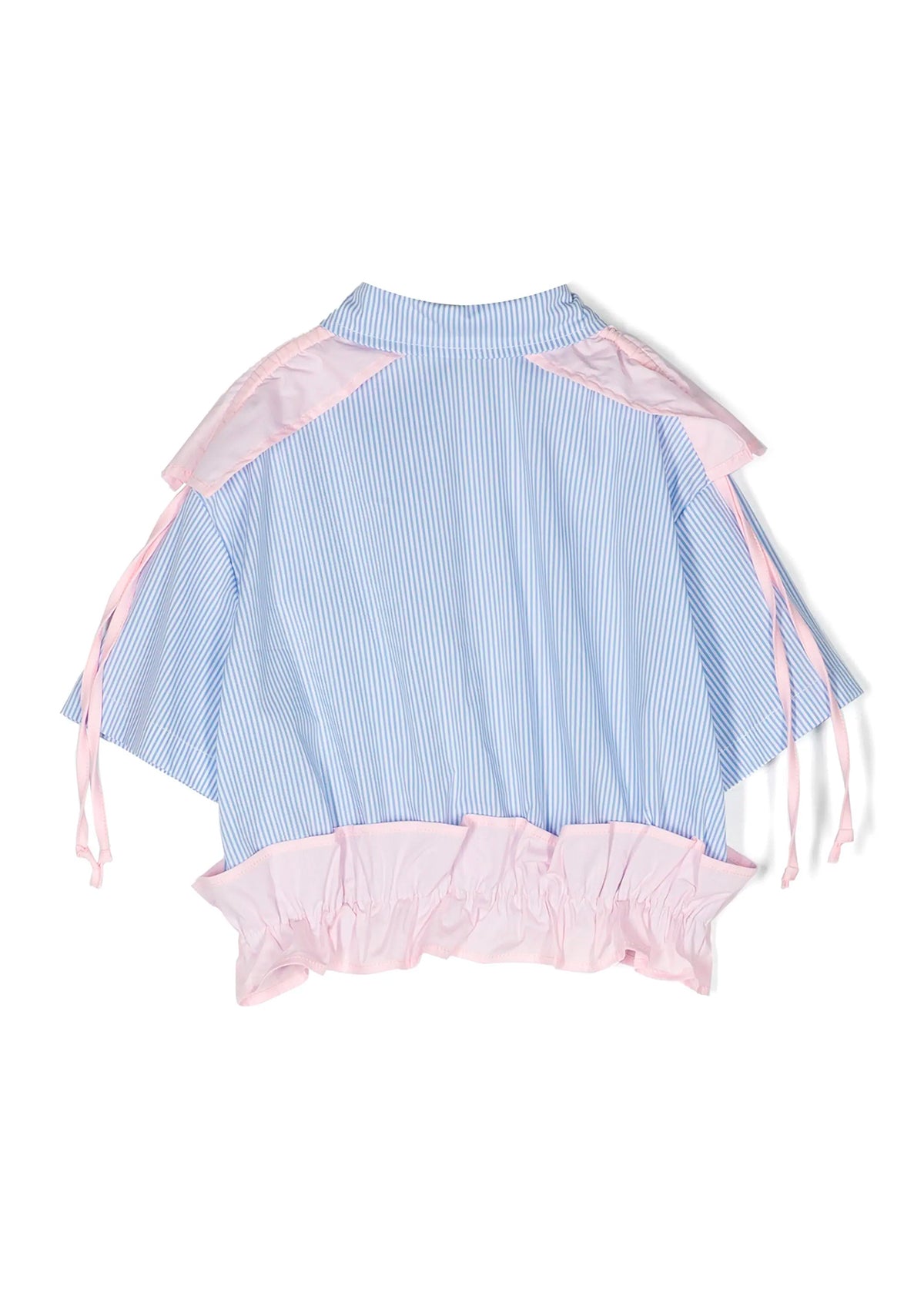 Msgm Kids Camicia Azzurra a Righe per Bambine