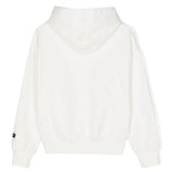 Felpa con Cappuccio MSGM Kids Bianco Crema | Effetto Vissuto | Stampa Logo Frontale | Tasca Marsupio