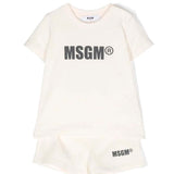 MSGM Neonato Completo bermuda e t-shirt Crema