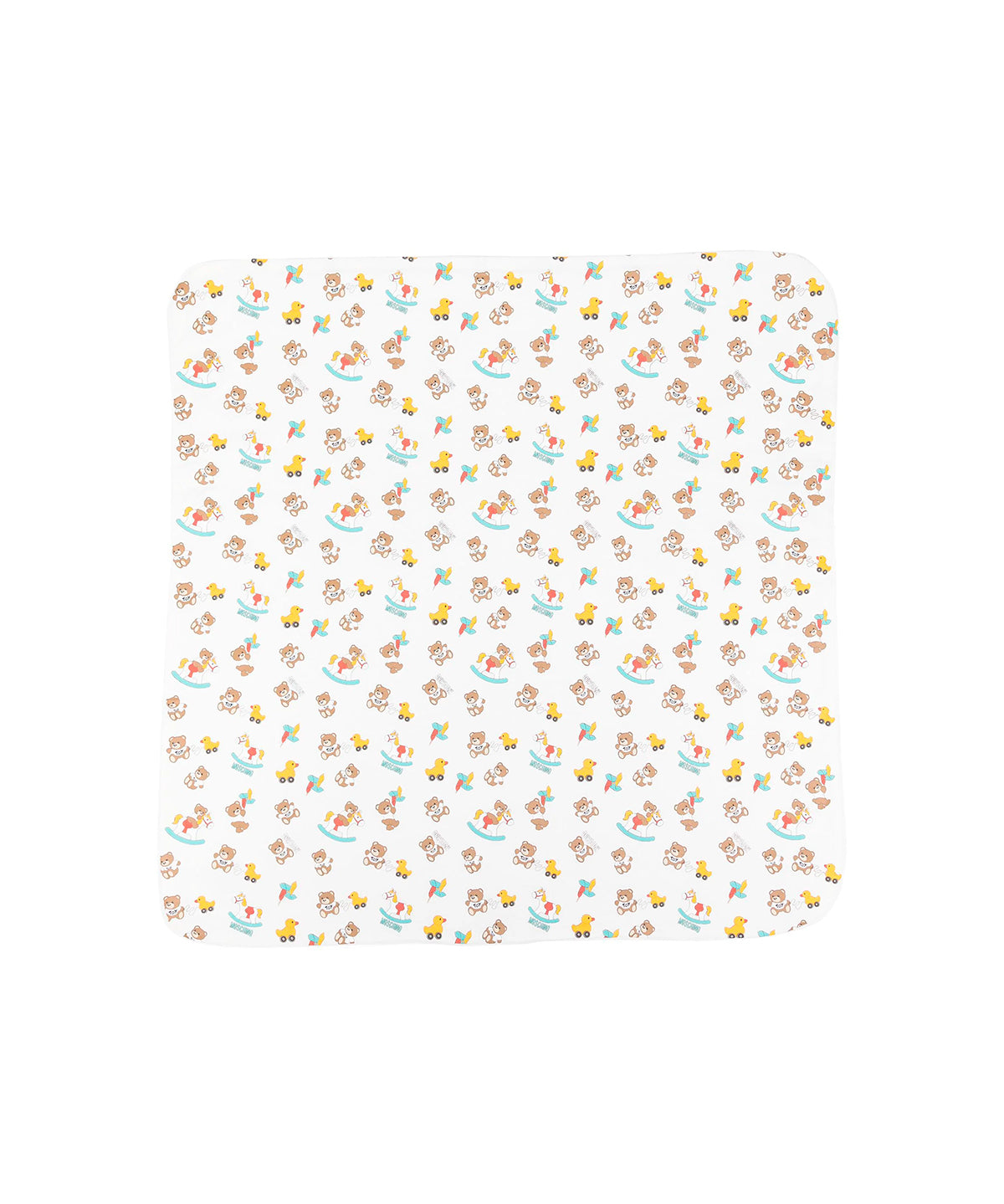 Moschino Kids Coperta Panna con Teddy Bear All-over