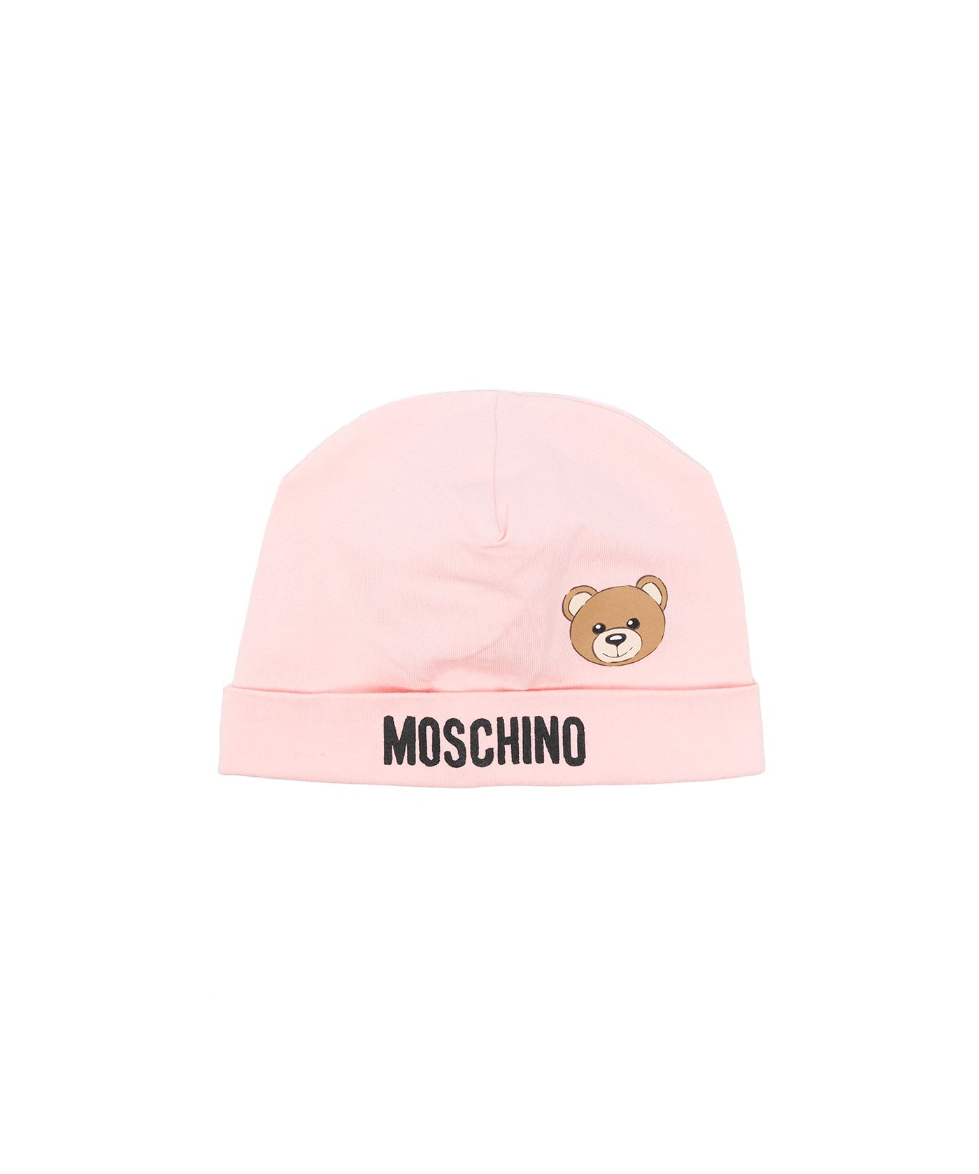 Moschino Kids Cappellino Rosa con Motivo Teddy Bear