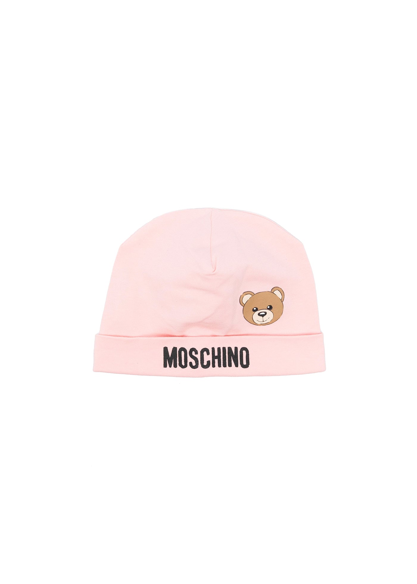 Moschino Kids Cappellino Rosa con Motivo Teddy Bear