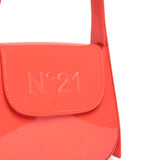 N°21 Kids Coral Shoulder Bag with Logo Plaque for Girls