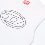 Diesel Kids T-shirt Bianca con Logo Oval D