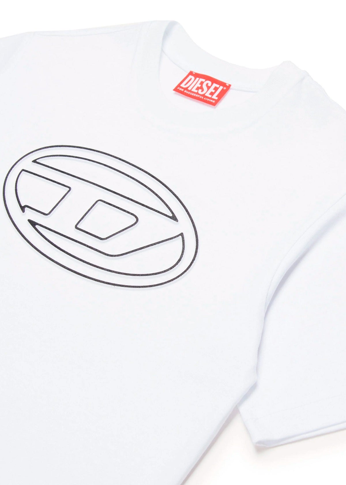 Diesel Kids T-shirt Bianca con Logo Oval D