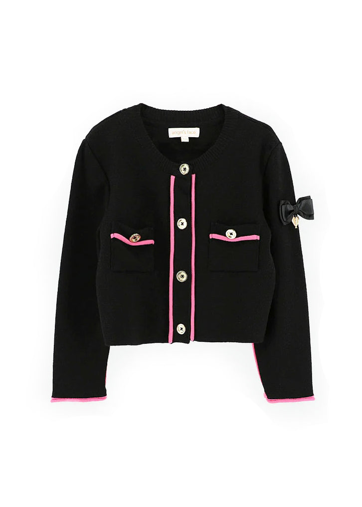 Angel's Face Cardigan Black/Pink