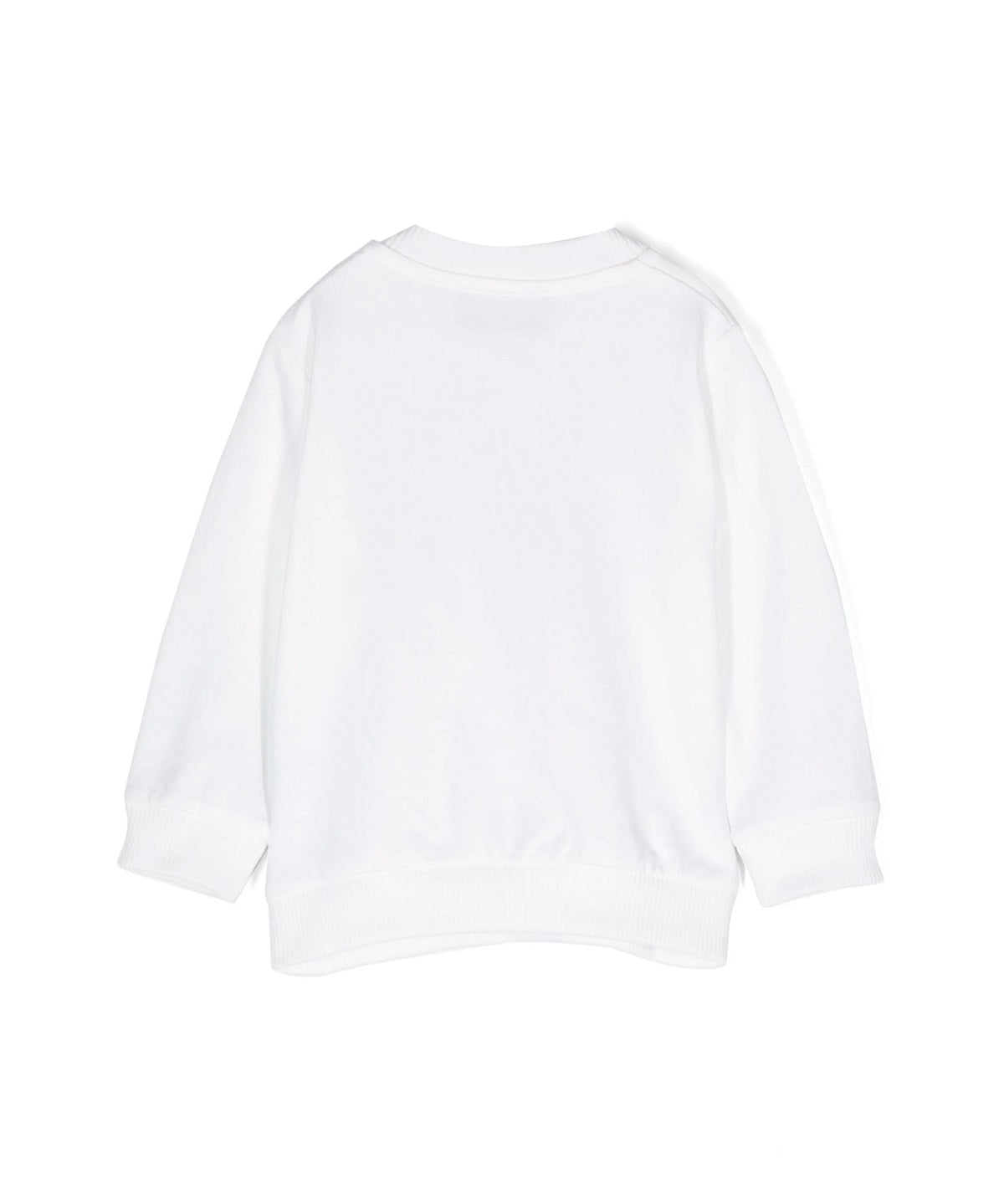 Moschino Kids Felpa Girocollo Bianca con Stampa Teddy Bear