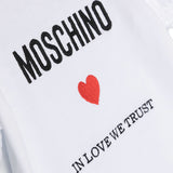 Moschino Kids White Romper with Logo Embroidery