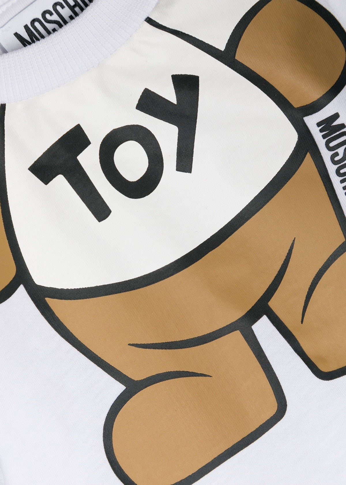 Moschino Kids Pagliaccetto Bianco con Stampa Teddy Bear