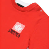 Dsquared Kids T-shirt Bicolor con Grafica Leaf per Neonati