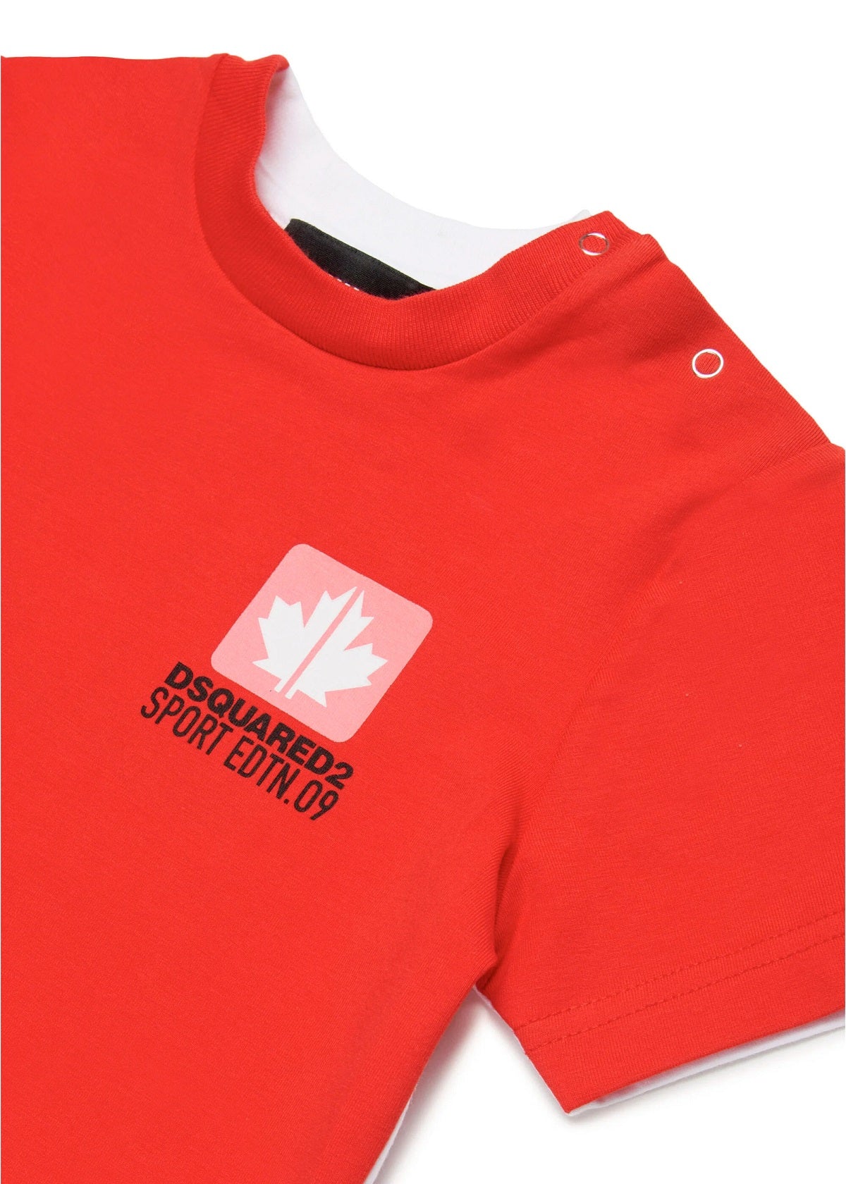 Dsquared Kids T-shirt Bicolor con Grafica Leaf per Neonati