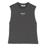 MSGM Kids Canotta Piombo con stampa Logo per Bambini