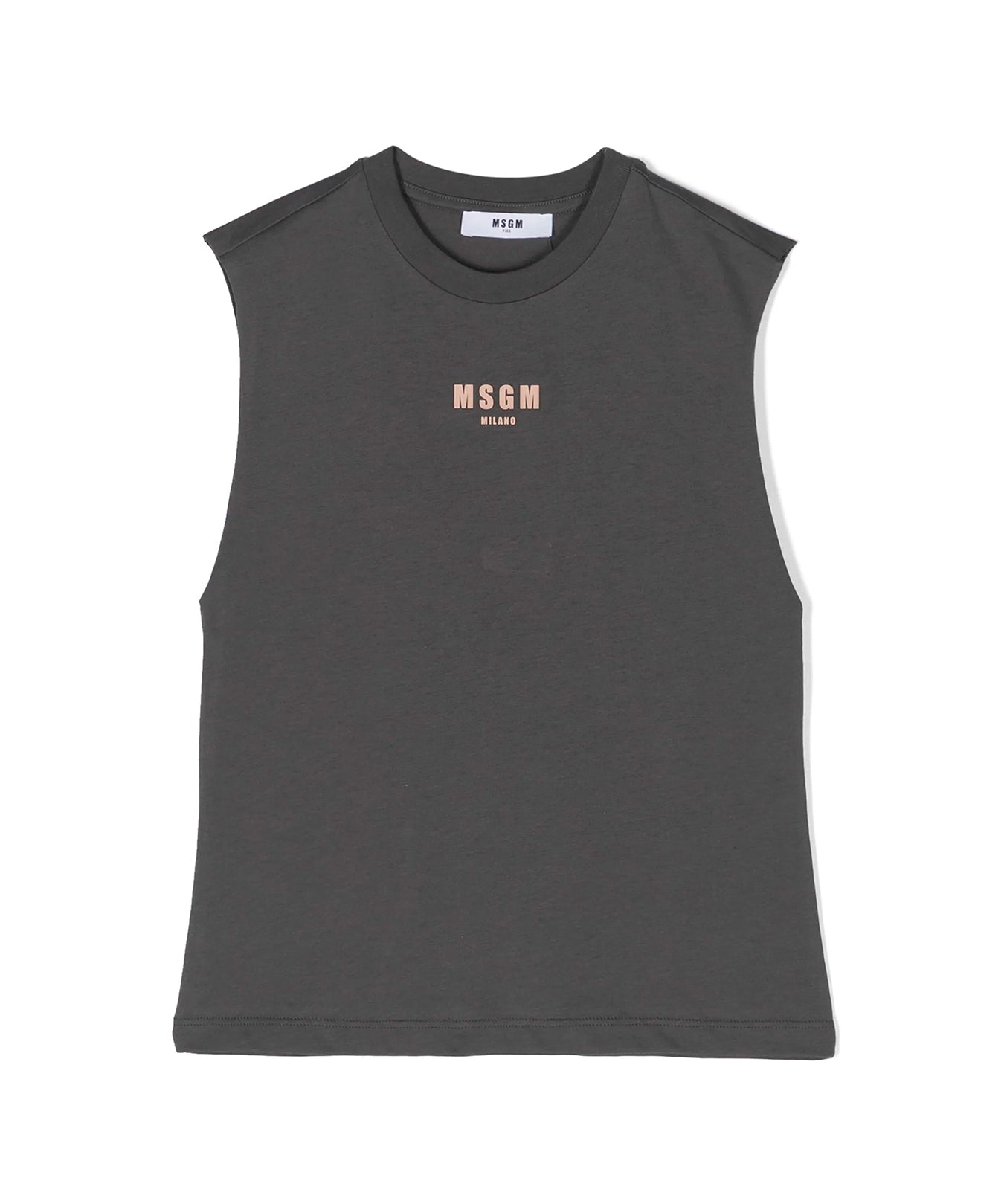 MSGM Kids Canotta Piombo con stampa Logo per Bambini