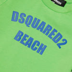 Dsquared2 Kids T-Shirt Verde con Grafica Beach per Neonati