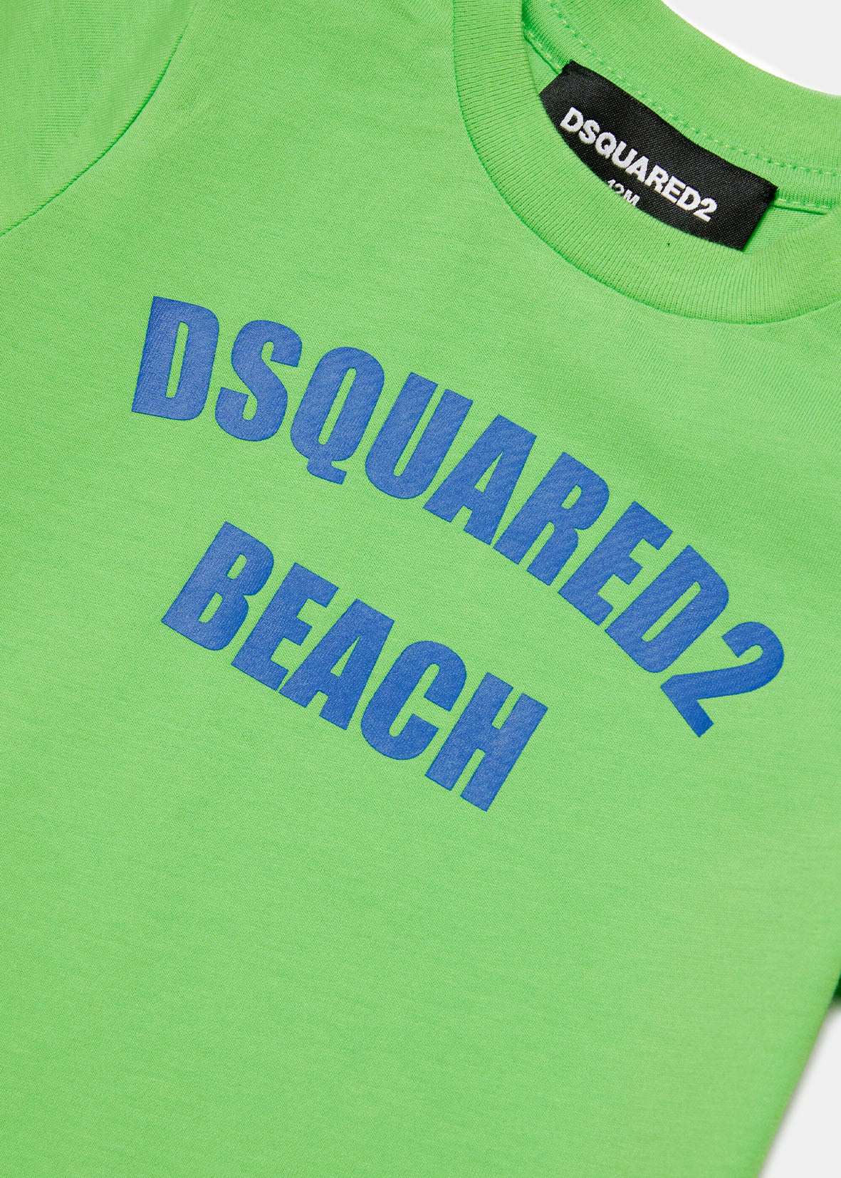 Dsquared2 Kids T-Shirt Verde con Grafica Beach per Neonati