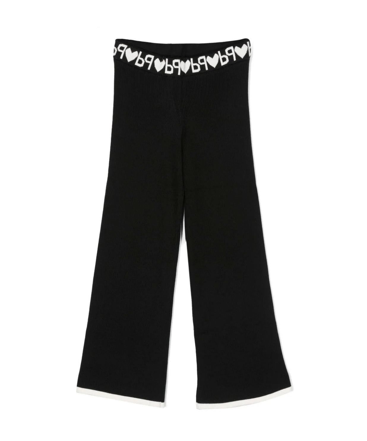 Pantalone a Coste PINKO KIDS: Stile e Comfort con Lavorazione Nero/Bianco e Cintura con Logo