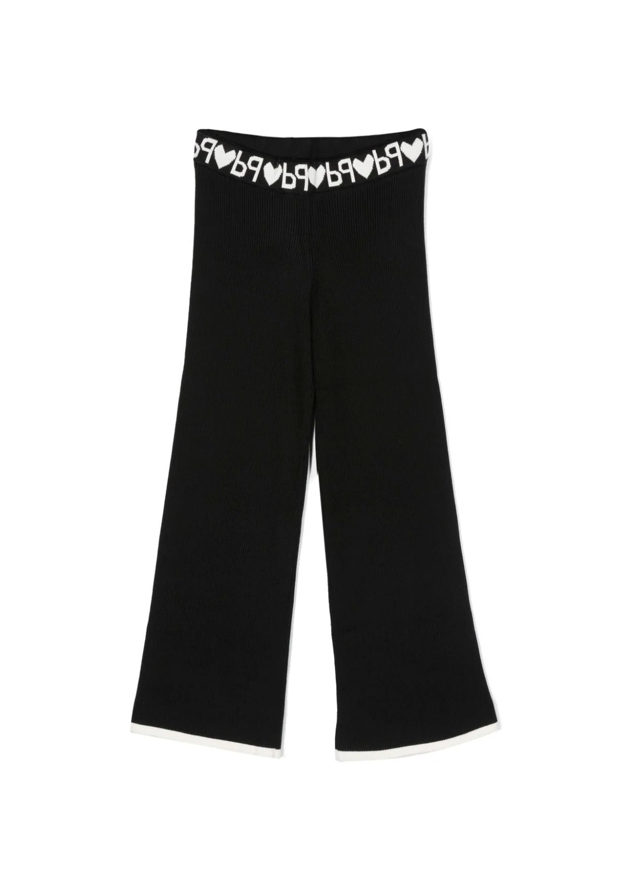 Pantalone a Coste PINKO KIDS: Stile e Comfort con Lavorazione Nero/Bianco e Cintura con Logo