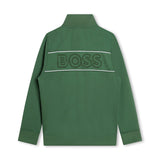 Boss Kids Felpa con Zip Verde per Bambini