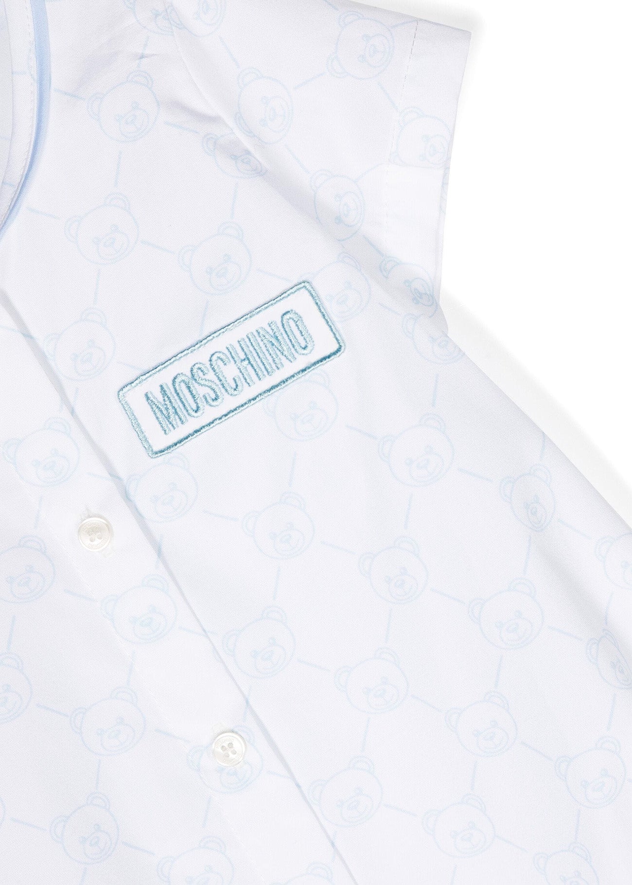 Moschino Kids Pagliaccetto Bianco/Cielo con Stampa All-over