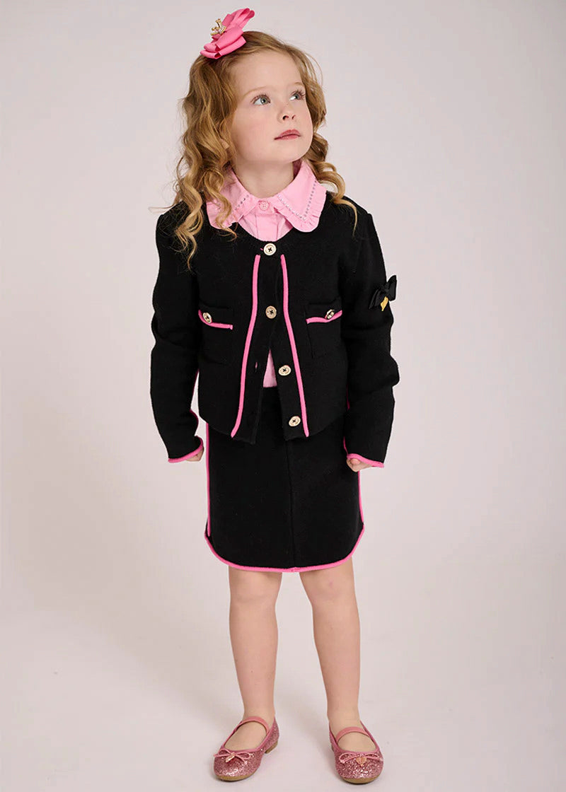 Angel's Face Cardigan Black/Pink