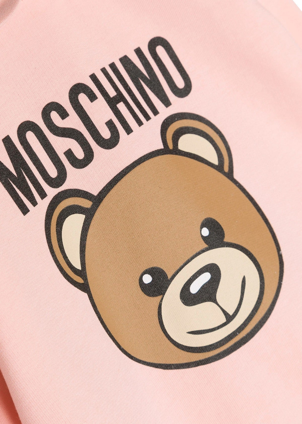 Moschino Kids Tutina Rosa con Logo Teddy Bear