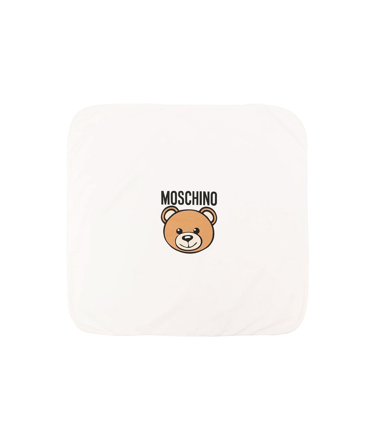 Moschino Kids Coperta Panna con Logo Teddy Bear