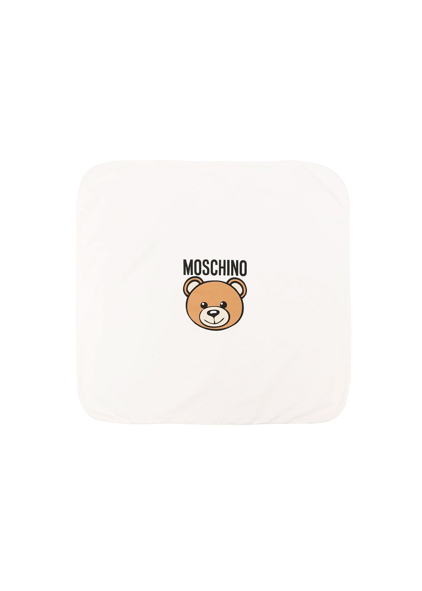 Moschino Kids Coperta Panna con Logo Teddy Bear