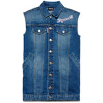 Dsquared2 Kids Abito Smanicato in Denim per Bambine