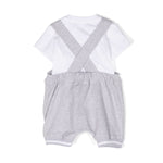 Moschino Kids Salopette Grigia Teddy Bear con T-shirt