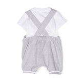 Moschino Kids Salopette Grigia Teddy Bear con T-shirt