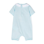Moschino Kids Pagliaccetto Celeste con Stampa Teddy Bear