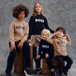 Felpa in Pile con Cappuccio e Stampa Logo BOSS Kids - Stile Sportivo e Confortevole in Bianco e Nero
