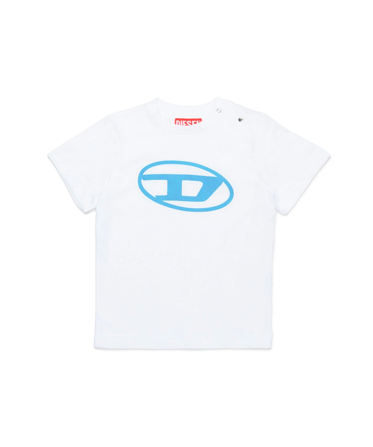 Diesel Kids T-Shirt Bianca con Logo Oval D per Neonati