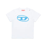 Diesel Kids T-Shirt Bianca con Logo Oval D per Neonati