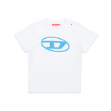 Diesel Kids T-Shirt Bianca con Logo Oval D per Neonati